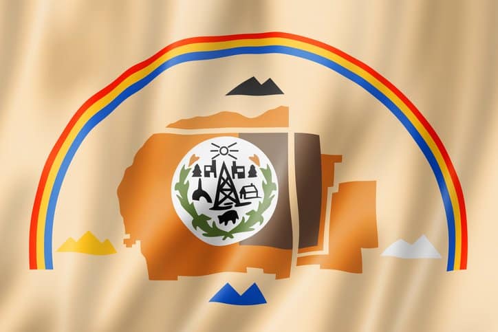 Ethnic flag of the the Diné (Navajo) Nation where COVID-19 has spread rapidly